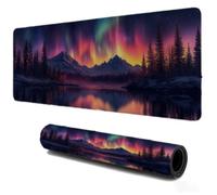 Tapis de Souris Gaming 700x400, Mousepad de Bureau pour Jeux, Base en Caoutchouc Tapis Antidérapant avec Bords Cousus, Décoration pour Domicile Travail Clavier Ordinateur Portable Aurore Arbre S-272