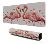 Tapis de Souris Gaming 900x500, Mousepad de Bureau pour Jeux, Base en Caoutchouc Tapis Antidérapant avec Bords Cousus, Décoration pour Domicile Travail Clavier Ordinateur Portable Animaux Flamingo S84