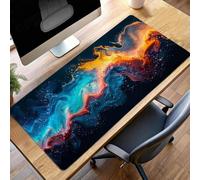 Tapis de Souris Gaming Abstrait, Tapis de Souris XXL 700x300x3mm, Étendue Base Anti-Dérapage Mat, Imperméable Surface, Bords Cousus, Lavable Mouse Pad Jaune pour Bureau Ordinateur PjY10810 Y-A
