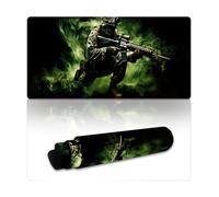 Tapis de souris gaming American Army Troops Soldiers 24L×12l pouces, grand format, pour ordinateur portable, base antidérapante en caoutchouc avec bords cousus, idéal pour la maison et le bureau.