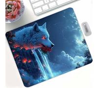Tapis de Souris Gaming Animal Loup Conception Motifs, Petit Tapis de Bureau, Surface Lisse, Compact et Lavable, Migliorare la Precisione e la Velocità, pour Ordinateur Bureau Maison 34x28 cm d0d-150