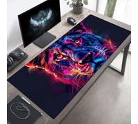 Tapis de Souris Gaming Animal, Tapis de Souris XXL 120 x 60 cm, Étendue Base Anti-Dérapage, Imperméable Surface, Bords Cousus, Lavable Mouse Pad Noir pour Maison Jeux PjY6638 Y-A