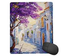Tapis de Souris Gaming Arbres de Rue Petit Tapis Souris 340 x 280 mm, Petit Mouse Pad sous Main avec Base en Caoutchouc Antidérapante, Accessoire Bureau, pour Gamer, Personnel de Bureau rf-534