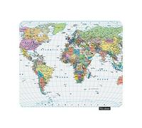 Tapis de souris gaming avec carte du monde colorée, frontières des pays, routes et villes, isolé, antidérapant, en caoutchouc, pour ordinateurs, portables, bureau, maison, rectangulaire, 24 cm x 20