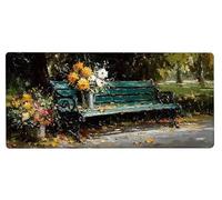 Tapis de Souris Gaming Banc Tapis Souris XXL 800x300x3mm, Mouse Pad Gamer Fleur Grand Mousepad, Améliore la Précision et Rapidité, Imperméable Antidérapante Mousepad Gaming Decor, Cadeau Homme U-3S17