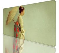 Tapis de Souris Gaming Beige, Grand Tapis de Souris XXL 700 x 400 x 4 mm, Femmes Japonaises Mouse Pad pour Clavier et Bureau, Gaming Accessoire, Améliore la précision et la Vitesse pour Gamer l-2511