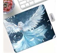 Tapis de Souris Gaming Blanc Ange Conception Motifs, Petit Tapis de Bureau, Surface Lisse, Compact et Lavable, Migliorare la Precisione e la Velocità, pour Ordinateur Bureau Maison 34x28 cm d0d-431