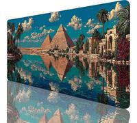 Tapis de Souris Gaming Bleu, Grand Tapis de Souris XXL 900 x 400 x 4 mm, Egypte Mouse Pad pour Clavier et Bureau, Gaming Accessoire, Lavable, Améliore la précision et la Vitesse pour Gamer l-7740