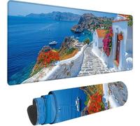 Tapis de Souris Gaming Bleu, Grand Tapis de Souris XXL 900x300x3 mm, Océan Mouse Pad pour Clavier et Bureau, avec Bords Surpiqués et Dos Antidérapant Mousepad for Gamer Gaming Accessoire, Cadeau 8-5
