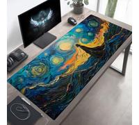 Tapis de Souris Gaming Bleu, Tapis de Souris XXL 160 x 80 cm, Étendue Base Anti-Dérapage Desk Mat, Imperméable Surface, Bords Cousus, Lavable Mouse Pad Ciel pour Maison Bureau Jeux PjY220 D-G