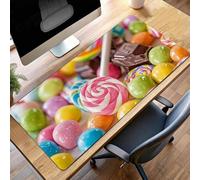 Tapis de Souris Gaming Bonbons, Tapis de Souris XXL 70 x 30cm, Étendue Base Anti-Dérapage Mat, Imperméable Surface, Bords Cousus, Lavable Mouse Pad Rouge pour Bureau Ordinateur PjY11446 J-G