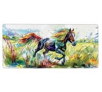 Tapis de Souris Gaming Cheval Tapis Souris XXL 1200x600x3mm, Mouse Pad Gamer Herbe Grand Mousepad, Améliore la Précision et Rapidité, Imperméable Antidérapante Mousepad pour Accessoires Gaming W-P262