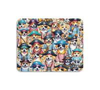 Tapis De Souris Gaming Chiens Pirates Mignons Portable Tapis Souris Résistant Mouse Pad pour Gamer Clavier Gaming 10X12In