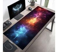 Tapis de Souris Gaming Ciel éToilé, Tapis de Souris XXL 700x300x3mm, Étendue Base Anti-Dérapage, Imperméable Surface, Bords Cousus, Lavable Mouse Pad Noir pour Maison Jeux PjY15882 2-0