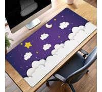 Tapis de Souris Gaming Ciel, Tapis de Souris XXL 90 x 40cm, Étendue Base Anti-Dérapage Mat, Imperméable Surface, Bords Cousus, Lavable Mouse Pad Violet pour Maison Bureau Ordinateur PjY6682 I-D
