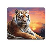 Tapis De Souris Gaming Coucher De Soleil Coloré avec Un Tigre Lavable Tapis De Souris Antidérapante Mouse Pad pour Gamer Maison Ordinateur 10X12In