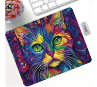 Tapis de Souris Gaming Couleur Cat(2) Conception Motifs, Petit Tapis de Bureau, Surface Lisse, Compact et Lavable, Migliorare la Precisione e Velocità, pour Ordinateur Bureau Maison 22x18 cm d0d-467