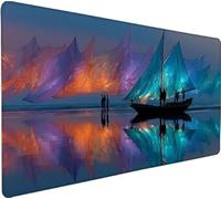 Tapis de Souris Gaming Couleur Tapis Souris XXL 800x300x3mm, Mouse Pad Bateau Grand Mousepad, Améliore la Précision et Rapidité, Imperméable Antidérapante Mousepad pour Accessoires Gaming B-2P20