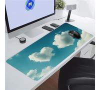 Tapis de Souris Gaming Cœur Nuage Blanc XXL Mouse Pad, Grand Tapis Bureau avec Base Anti-Dérapage, Extended Long Clavier Pad Large Mousepad pour PC Gamer et Le Bureau 700x400x3 mm