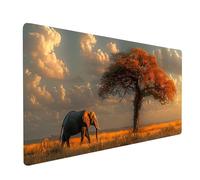 Tapis de Souris Gaming éLéPhant, Tapis de Souris XXL 900 x 400 mm, Tapis de Bureau avec Bords Cousus, Mouse Pad Améliorer Précision et Vitesse, Gaming Accessoire Bureau, Cadeau Femme, Arbre 4-1732