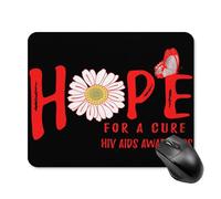 Tapis De Souris Gaming Espoir pour Une Fleur De Sensibilisation Au Vih/SIDA Base en Caoutchouc Anti-Dérapant Accessoire Bureau Moderne Mousepad pour Travail Maison Gamer 25X30Cm