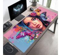 Tapis de Souris Gaming Femme, Tapis de Souris XXL 1600x800x3mm, Étendue Base Anti-Dérapage, Imperméable Surface, Bords Cousus, Lavable Mouse Pad Rose pour Maison Jeux PjY14610 J-E