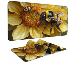 Tapis de Souris Gaming, Fleur sous Main Bureau XXL 800x400cm g811g-15 | Suivi et Stabilité Optimum, abeille Mousepad avec Bords Cousus, Base en Caoutchouc Antidérapant pour Bureau Études