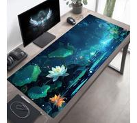 Tapis de Souris Gaming Fleur, Tapis de Souris XXL 1200x600x3mm, Étendue Base Anti-Dérapage, Imperméable Surface, Bords Cousus, Lavable Mouse Pad Vert pour Maison Jeux PjY1848 3-1