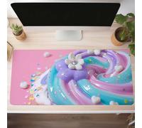 Tapis de Souris Gaming Fleur, Tapis de Souris XXL 60 x 30cm, Étendue Base Anti-Dérapage Desk Mat, Imperméable Surface, Bords Cousus, Lavable Mouse Pad Rose pour Maison Bureau Jeux PjY10394 O-N