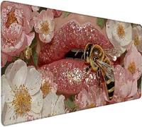 Tapis de Souris Gaming Fleur Tapis Souris XXL 1200x600x3mm, Mouse Pad Abeille Grand Mousepad, Améliore la Précision et Rapidité, Imperméable Antidérapante Mousepad pour Accessoires Gaming S-5V77