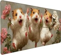 Tapis de Souris Gaming Fleur Tapis Souris XXL 800x300x3mm, Mouse Pad Hamster Grand MousePad, Améliore la Précision et Rapidité, Imperméable Antidérapante Mousepad pour Accessoires Gaming, Gifts U-WE48