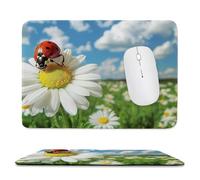 Tapis de Souris Gaming Fleurs de Coccinelle Petit Tapis Souris 420 x 350 mm, Petit Mouse Pad sous Main avec Base en Caoutchouc Antidérapante, Accessoire Bureau, pour Gamer, Bureau rf-811