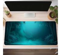 Tapis de Souris Gaming Forêt, Tapis de Souris XXL 800x400x3mm, Étendue Base Anti-Dérapage Desk Mat, Imperméable Surface, Bords Cousus, Lavable Mouse Pad Vert pour Maison Bureau Jeux PjY7398 W-G