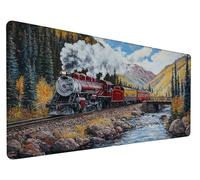 Tapis de Souris Gaming Former Tapis de Souris XXL 35.4x15.7x0.12 inch Rivière Gaming Mousepad Extended Tapis de Bureau avec Imperméable Antidérapante et Bords Cousus pour PC, Ordinateur, Model 515