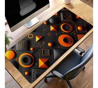 Tapis de Souris Gaming GéOméTrie, Tapis de Souris XXL 600x300x3mm, Étendue Base Anti-Dérapage Mat, Imperméable Surface, Bords Cousus, Lavable Mouse Pad Noir pour Bureau Ordinateur PjY10768 G-A