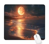 Tapis de Souris Gaming Gris,Lune Petit Tapis Souris 260x210x3mm,Petit Mouse Pad à Bords Cousus,avec sous Main Bureau Étanche Antidérapante,Accessoire Bureau,pour Maison/Travail/Gamer,Cadeaux D-17
