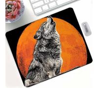 Tapis de Souris Gaming Jaune Loup Conception Motifs, Petit Tapis de Bureau, Surface Lisse, Compact et Lavable, Migliorare la Precisione e la Velocità, pour Ordinateur Bureau Maison 22x18 cm d0d-223