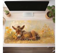 Tapis de Souris Gaming Jaune, Tapis de Souris XXL 90 x 40cm, Étendue Base Anti-Dérapage Desk Mat, Imperméable Surface, Bords Cousus, Lavable Mouse Pad Âne pour Maison Bureau Jeux PjY6682 I-D