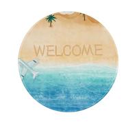 Tapis De Souris Gaming Journée Mondiale du Tourisme, Watercolor Beach 2 Tapis De Souris Petit Mouse Pad Durable Mousepad pour Bureau Maison Ordinateur 20X20 Cm