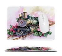 Tapis de Souris Gaming Le Train de Noël Petit Tapis Souris 420 x 350 mm, Petit Mouse Pad sous Main avec Base en Caoutchouc Antidérapante, Accessoire Bureau, pour Gamer, Personnel de Bureau rf919