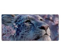 Tapis de Souris Gaming Lion Tapis Souris XXL 1200x600x3mm, Mouse Pad Gamer Fleur Grand Mousepad, Améliore la Précision et Rapidité, Imperméable Antidérapante Mousepad pour Accessoires Gaming K-NK93