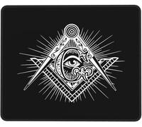Tapis de Souris Gaming Logo Franc-maçon Tapis Souris 10x12in | Moderne Mousepad de Bureau Étanche Tapis de Bureau pour PC Clavier