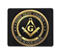 Tapis de Souris Gaming Logo maçonnique Noir : Foi, Espérance et Charité | Mousepad 10x12in Moderne Base de table Lavable Souris Tapis pour PC Ordinateur Travail