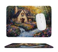 Tapis de Souris Gaming Maison de Village Creek Water Petit Tapis Souris 420 x 350 mm, Petit Mouse Pad sous Main avec Base en Caoutchouc Antidérapante, Accessoire Bureau, pour Gamer rf-1018