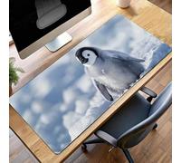 Tapis de Souris Gaming Manchot, Tapis de Souris XXL 900x400x3mm, Étendue Base Anti-Dérapage Mat, Imperméable Surface, Bords Cousus, Lavable Mouse Pad Noir pour Bureau Ordinateur PjY13822 8-G