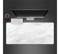 Tapis de Souris Gaming Marbre Blanc Tapis de Souris XXL 900x400x2mm Grand Tapis de Bureau sous Main avec Base en Caoutchouc antidérapante pour Gamer Personnel de Bureau