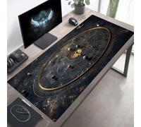 Tapis de Souris Gaming MéLancolie, Tapis de Souris XXL 1600x800x3mm, Étendue Base Anti-Dérapage, Imperméable Surface, Bords Cousus, Lavable Mouse Pad Noir pour Maison Jeux PjY10510 0-9