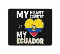 Tapis De Souris Gaming, Mon Cœur, Mon Pays, Mon Équateur Mousepad Base en Caoutchouc Gaming Mousepad Résistant À Usure Tapis De Souris De Jeu pour Bureau Joueurs Professionnels 25X30Cm