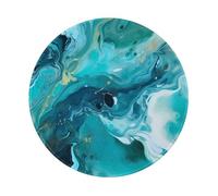 Tapis De Souris Gaming Motif Marbre Vert Turquoise Tapis De Souris Petit Mouse Pad Bords Cousus Mousepad pour Maison Jeu Bureau 20X20 Cm