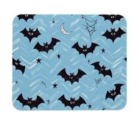 Tapis De Souris Gaming Motif Zigzag Bleu De Chauves-Souris d'halloween Bords Cousus Tapis De Souris D'Ordinateur Stable Gaming Mousepad pour Ordinateur Jeux Pc 25X30Cm